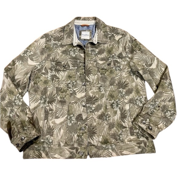 Tommy Bahama Other - Tommy Bahama Large Boracay Como Camo Trucker Jacket 380 Tea Leaf green